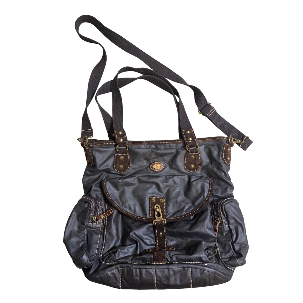 The Same Direction Dolphin Studded Bag Waxed Canvas Messenger Tote